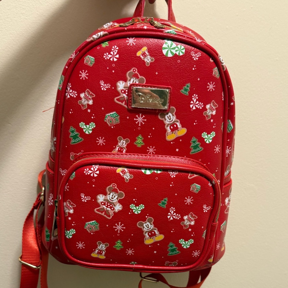Disney Mickey & Minnie Red and green Holiday Mini Backpack
